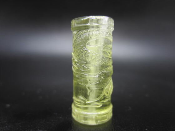 【リビアングラス天珠】手彫り龍神天珠6.7g約29×12.2mm【鑑別済み】【一点物】