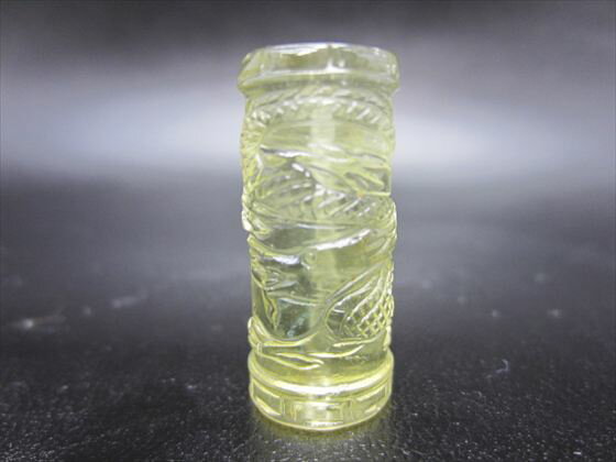 【リビアングラス天珠】手彫り龍神天珠6.5g約28×12mm【鑑別済み】【一点物】