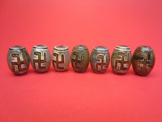 【チベット高級龍紋天珠】万字天珠14×10mm【4粒SET】