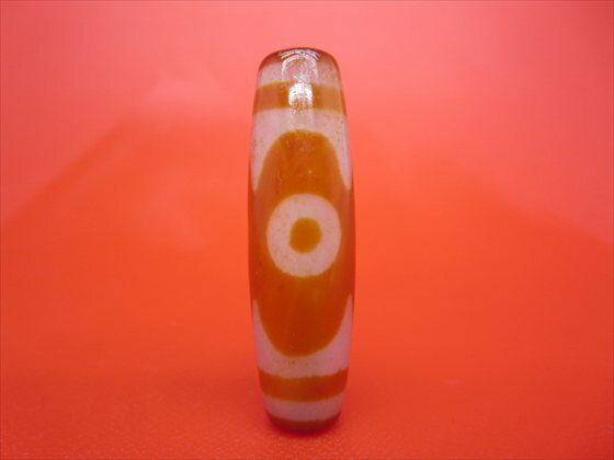 【チベット天珠】虎牙三眼天珠約43×12.6mm【一点物】