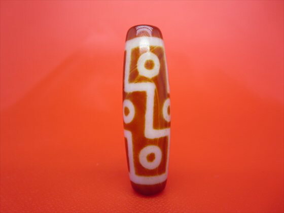 【チベット天珠】九眼天珠約44×12.6mm【天然模様入り】【一点物】