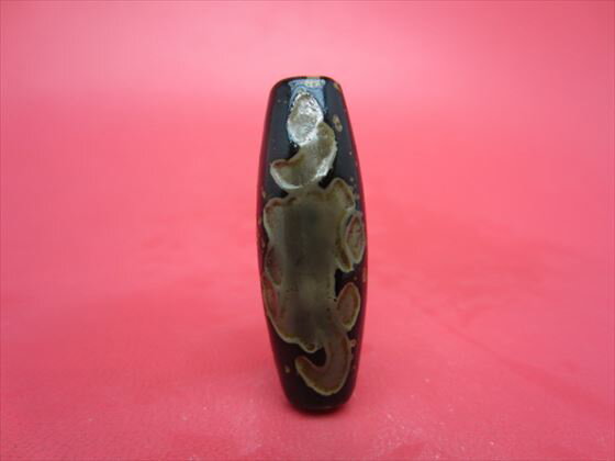 【チベット老天珠風天珠】金剛杵胎蔵界大日如来天珠 (アーンク)【一点物】