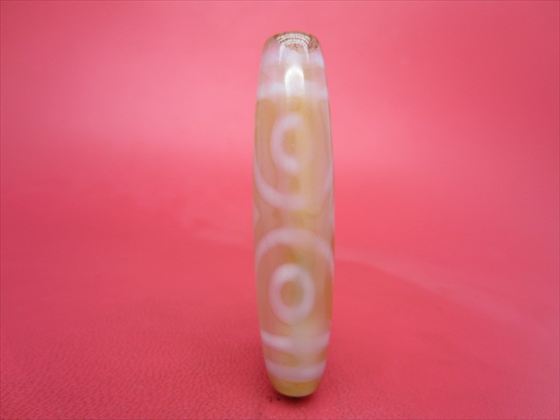 【チベット紅玉髄天珠】三眼天珠カーネリアン約55×13mm【朱砂入り】【一点物】