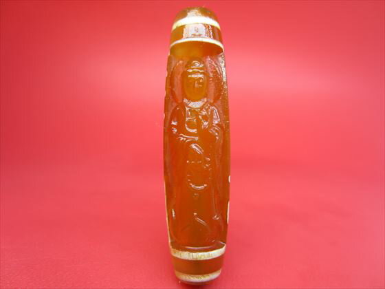 【チベット彫刻天珠】六眼観音天珠【一点物】