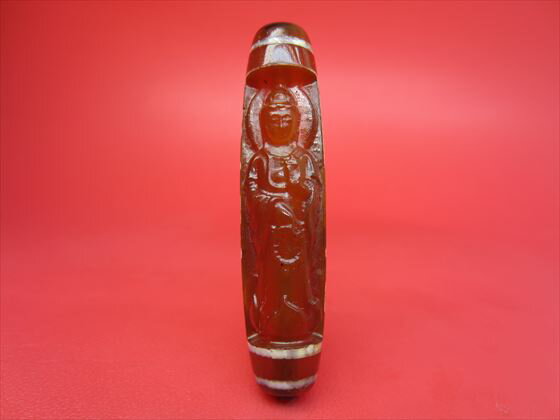 【チベット彫刻天珠】六眼観音天珠【一点物】