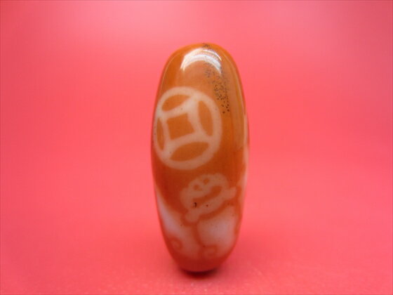 ※キズあり※【チベット天珠】高級南紅瑪瑙蝙蝠天珠【デンドリティック】【一点物】