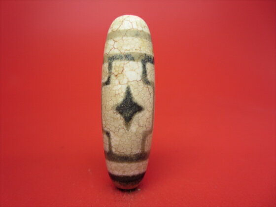 【チベット高級龍紋天珠】平安十字仏天珠・白【一点物】