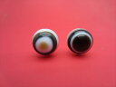 【チベット高級天珠】羊眼板珠・天眼珠約13.6〜13.9mm【水晶入り】【2粒SET】【一点物】