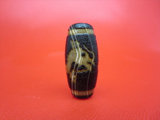 【チベット火供天珠】龍神天珠約30×14mm【天然模様入り】【一点物】