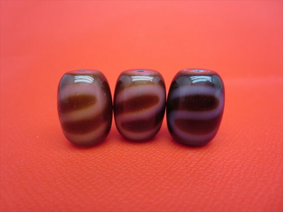 【チベット高級至純天珠】金銭鈎天珠16×12mm