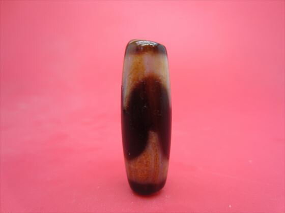 【虎牙紅朱砂天珠】約30×10mm【馬蹄痕】【一点物】