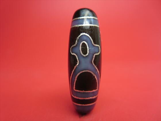 【チベット銀線天珠】財神天珠【馬蹄痕】【一点物】