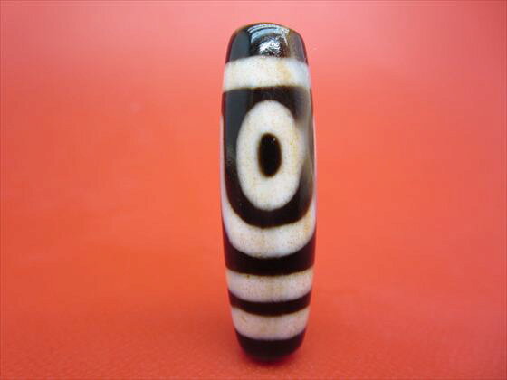 【二眼紅朱砂天珠】約40×12mm【一点物】