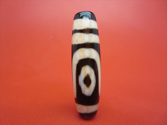 【二眼紅朱砂天珠】約40×11mm【一点物】