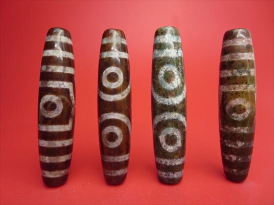 【三眼紅朱砂天珠】【4粒SET】【一点物】