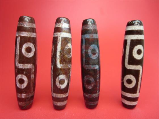 【六眼紅朱砂天珠】【4粒SET】【一点物】