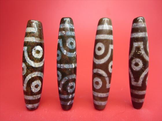 【六眼紅朱砂天珠】【4粒SET】【一点物】