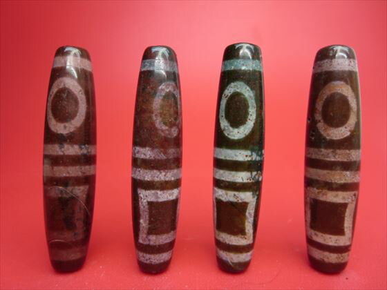 【雙天地紅朱砂天珠】【4粒SET】【一点物】