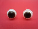 【チベット高級天珠】羊眼板珠・天眼珠約13〜14mm【水晶入り】【2粒SET】【一点物】