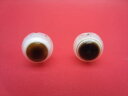 【チベット高級天珠】羊眼板珠・天眼珠約13〜14mm【水晶入り】【2粒SET】【一点物】
