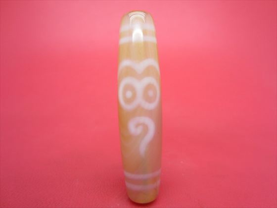 【チベット紅玉髄天珠】法相仏眼天珠カーネリアン約57×13mm【一点物】
