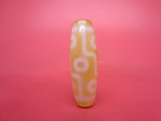 【チベット紅玉髄天珠】九眼天珠カーネリアン約40×13mm【一点物】
