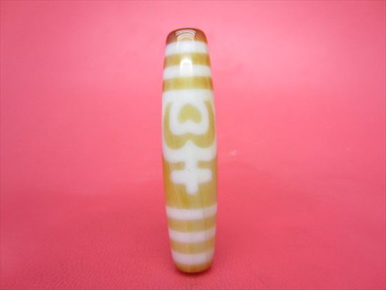 【チベット紅玉髄天珠】蓮花寶瓶天珠カーネリアン約58×13mm【一点物】