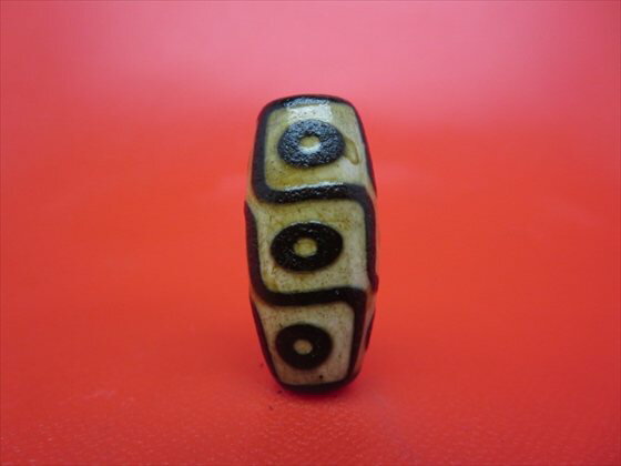 【チベット火供天珠】九眼天珠約30×14mm【一点物】