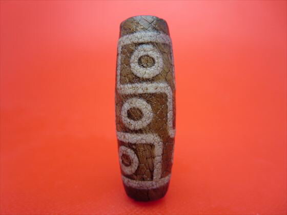 【チベット火供天珠】九眼天珠約40×14mm【一点物】