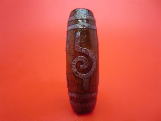 【チベット火供天珠】法螺四眼天珠約38×13mm【一点物】