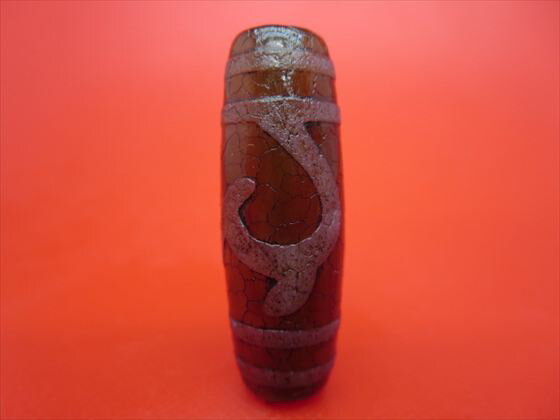 【チベット火供天珠】緑度母天珠約38×13mm【一点物】