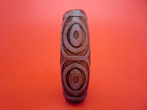 【チベット火供天珠】龍眼天珠約40×13mm【一点物】