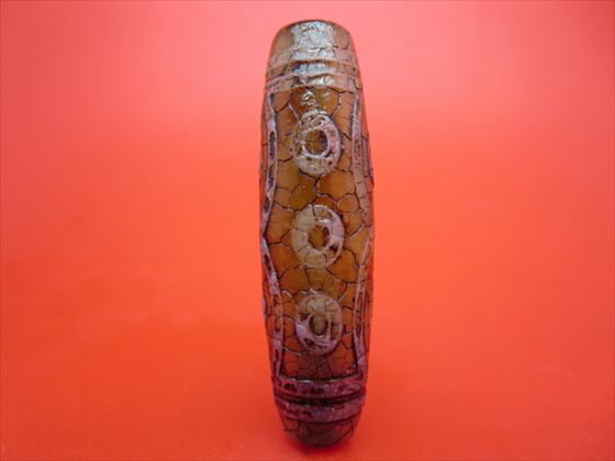 【チベット火供天珠】十三眼天珠約48×14mm【一点物】