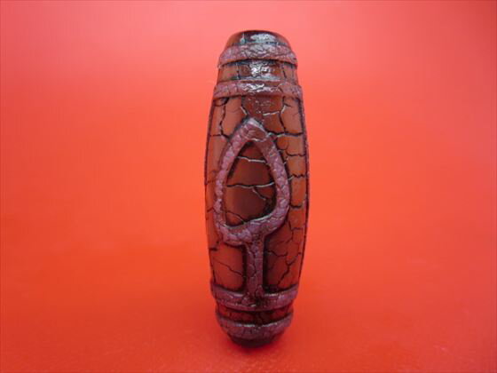 【チベット火供天珠】一眼菩提天珠約39×13mm【一点物】