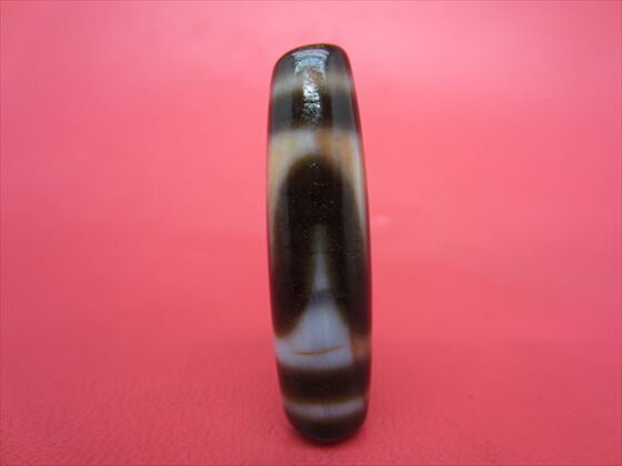 【虎牙紅朱砂天珠】約40×11mm【一点物】