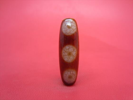 【チベット高級龍紋天珠】三眼天珠約37×12mm【一点物】