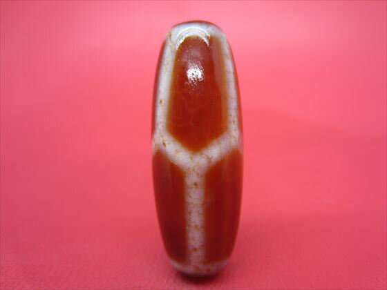 【チベット高級龍紋天珠】亀甲長寿天珠約39.6×14.5mm【一点物】