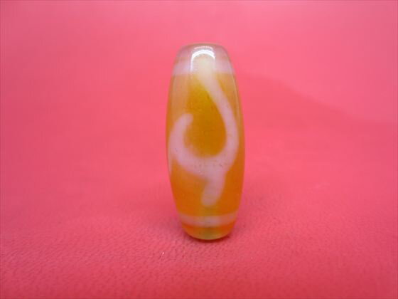 【チベット紅玉髄天珠】緑度母天珠カーネリアン約30×12mm【一点物】