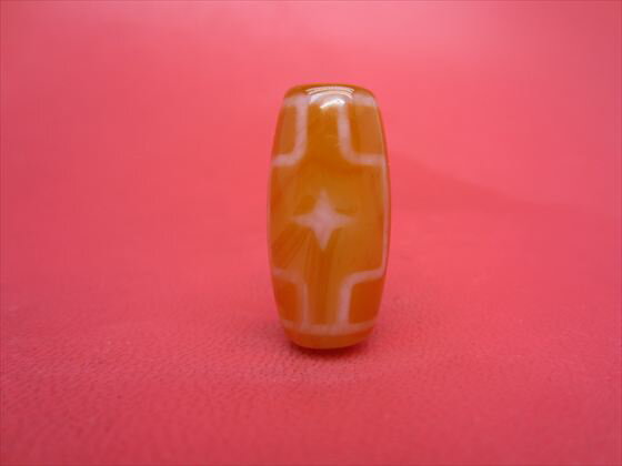 【チベット紅玉髄天珠】平安十字仏天珠カーネリアン約28×13mm【一点物】