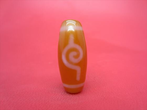 【チベット紅玉髄天珠】法螺四眼天珠カーネリアン約30×12mm【一点物】