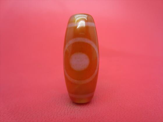 【チベット紅玉髄天珠】一眼菩提天珠カーネリアン約30×12mm【一点物】