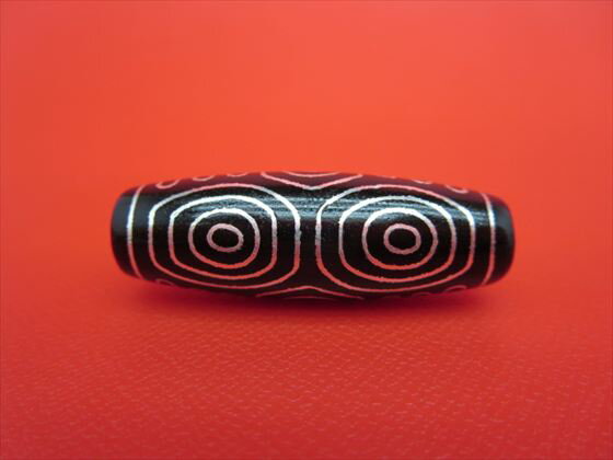 【チベット銀線天珠】龍眼天珠約39×13mm【一点物】