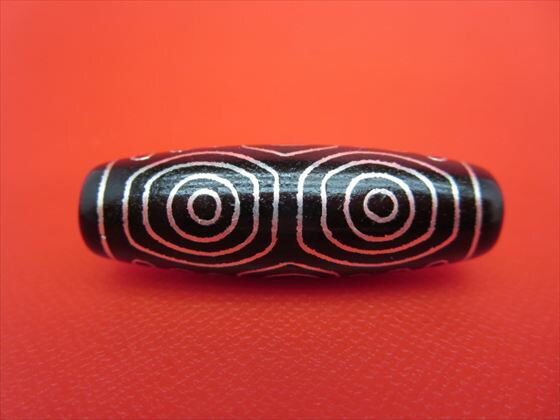 【チベット銀線天珠】龍眼天珠約39×13mm【一点物】