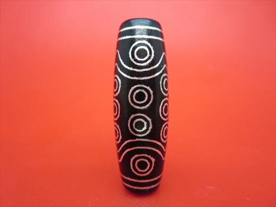 【チベット銀線天珠】二十一眼天珠約40×13.5mm【一点物】