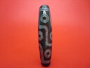 【チベット銀線天珠】九眼天珠約58×14mm【古銅】【朱砂入り】【一点物】