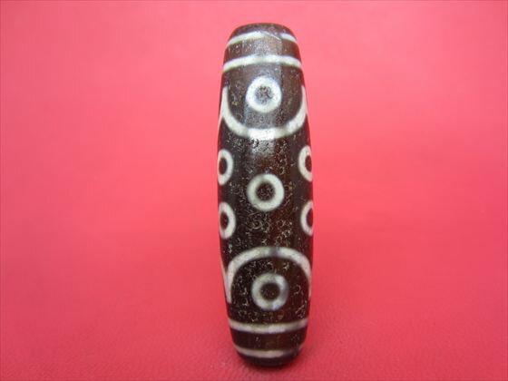 【チベット風化天珠】十五眼天珠約58×16mm【馬蹄痕】【一点物】