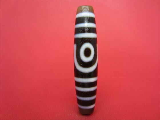 【チベット風化天珠】二眼天珠約58×13mm【馬蹄痕】【一点物】