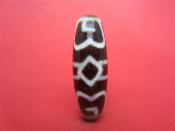 【チベット風化天珠】蓮師法帽天珠約39×13mm【馬蹄痕】【一点物】