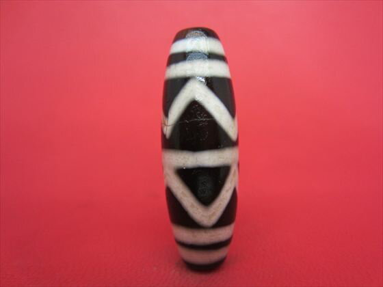 【チベット風化天珠】金剛虎牙天珠約42×13.6mm【一点物】