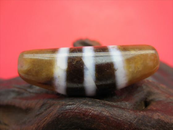 【チベット風化天珠】線珠約38×14×11mm【牛角】【一点物】